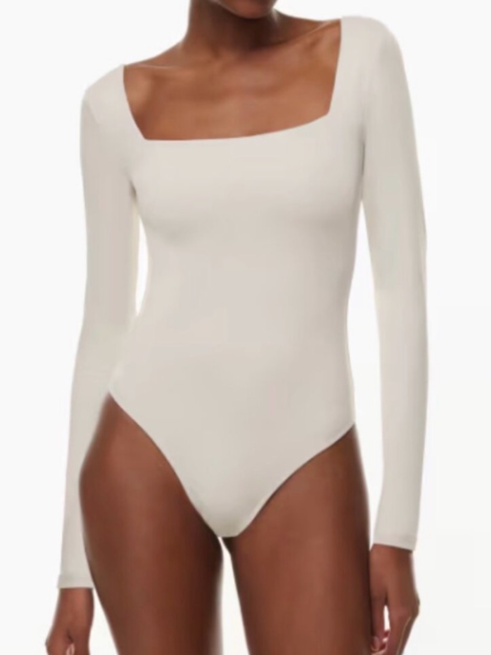 Aritzia Babaton Square Neck Long Sleeve Bodysuit – Cream/Ivory – Size M